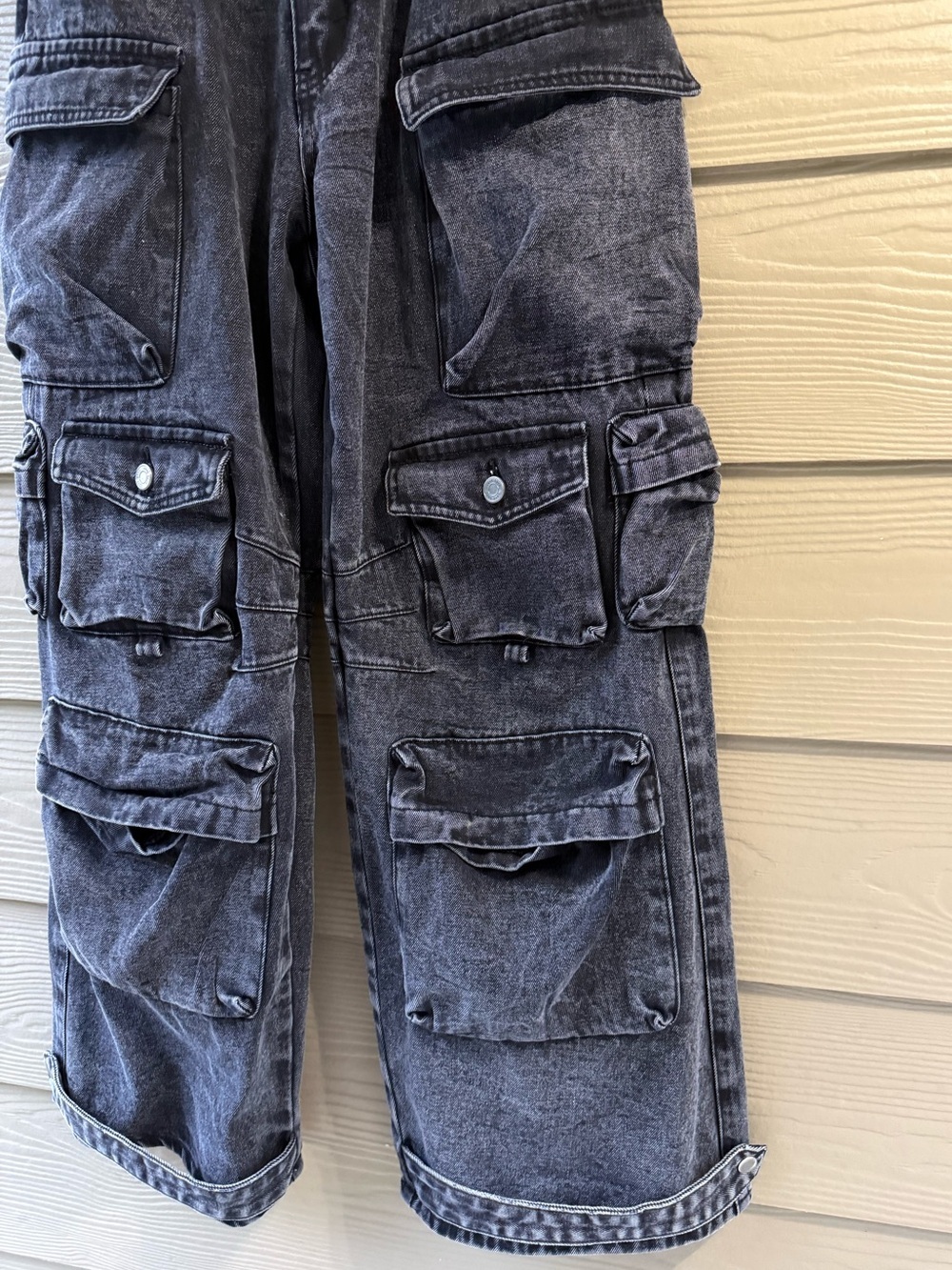 Love Soho Washed Black Multi-Pocket Cargo Pants - Picture 4 of 6